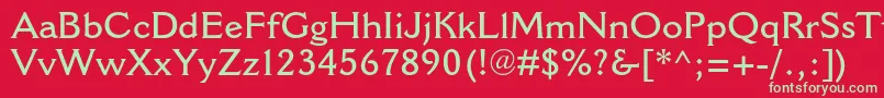 フォントCantoriamtstdSemibold – 赤い背景に緑の文字