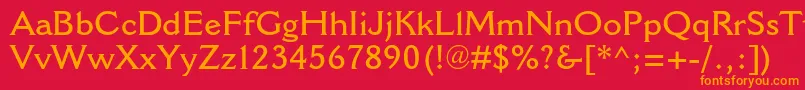 フォントCantoriamtstdSemibold – 赤い背景にオレンジの文字