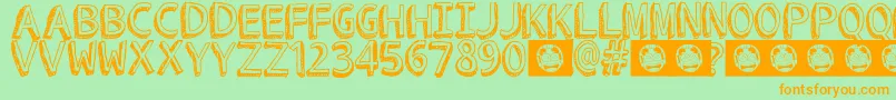 ROCKET TO MARS Font – Orange Fonts on Green Background