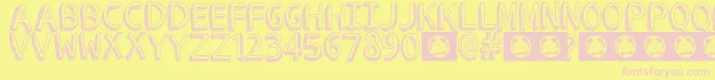 ROCKET TO MARS Font – Pink Fonts on Yellow Background