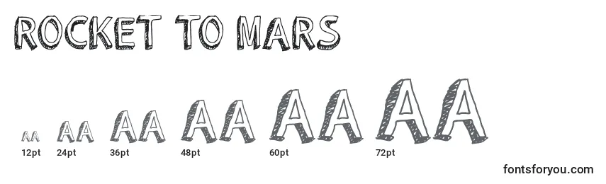 Tamaños de fuente ROCKET TO MARS