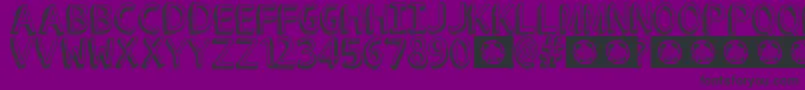 ROCKET TO MARS-fontti – mustat fontit violetilla taustalla
