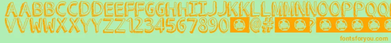 ROCKET TO MARS Font – Orange Fonts on Green Background