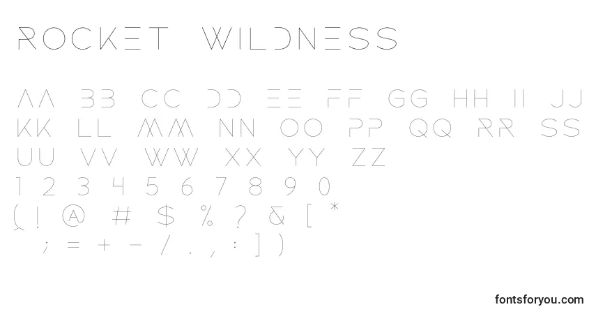 A fonte ROCKET WILDNESS – alfabeto, números, caracteres especiais