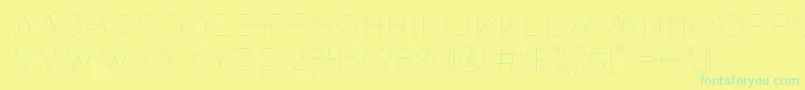 Fonte ROCKET WILDNESS – fontes verdes em um fundo amarelo
