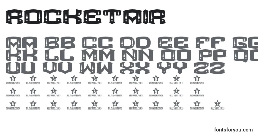Шрифт ROCKETAIR    (138954) – алфавит, цифры, специальные символы