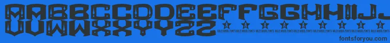 fuente ROCKETAIR    – Fuentes Negras Sobre Fondo Azul