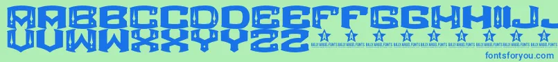 ROCKETAIR    Font – Blue Fonts on Green Background