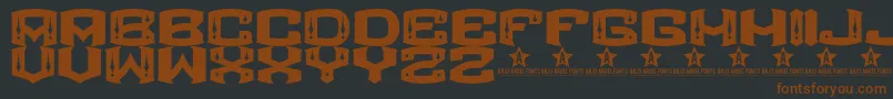 Fonte ROCKETAIR    – fontes marrons em um fundo preto