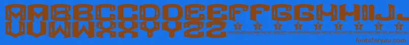 ROCKETAIR    Font – Brown Fonts on Blue Background
