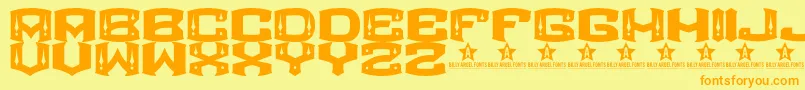 ROCKETAIR    Font – Orange Fonts on Yellow Background