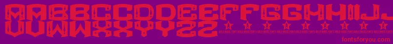 ROCKETAIR   -Schriftart – Rote Schriften auf violettem Hintergrund
