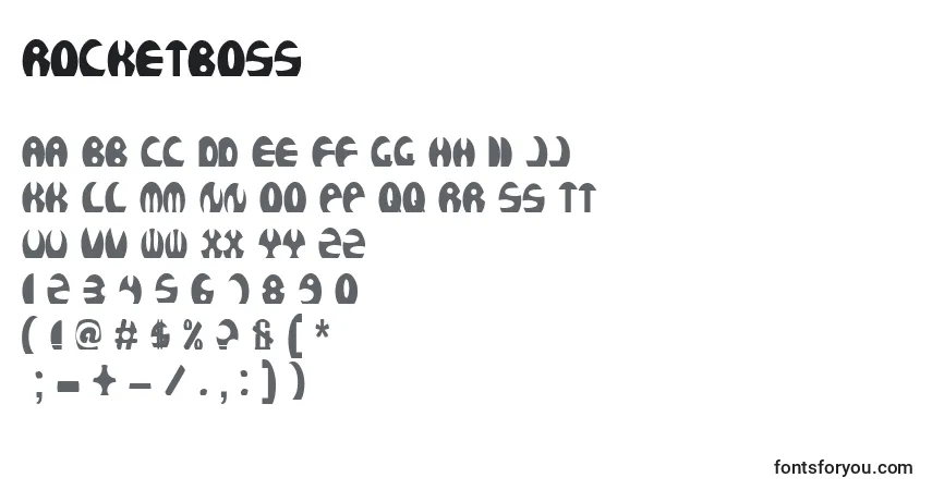 Schriftart Rocketboss – Alphabet, Zahlen, spezielle Symbole