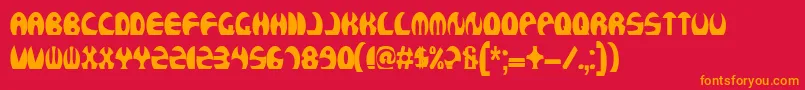 Rocketboss Font – Orange Fonts on Red Background