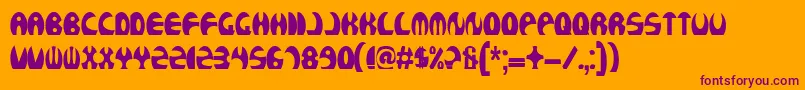 Rocketboss Font – Purple Fonts on Orange Background