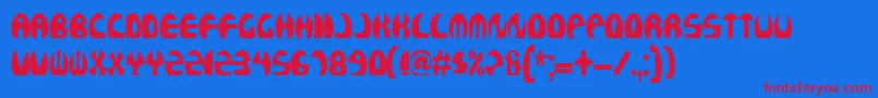 Rocketboss Font – Red Fonts on Blue Background