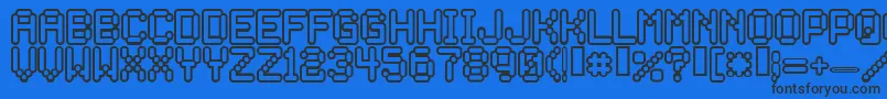 フォントROCKETMAN – 黒い文字の青い背景