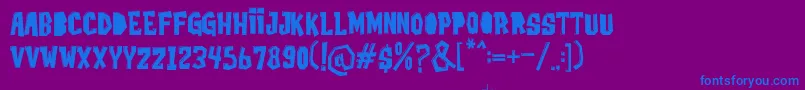 Шрифт Rockidz Demo – синие шрифты на фиолетовом фоне