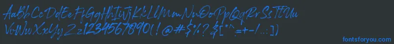 Rockness Font – Blue Fonts on Black Background