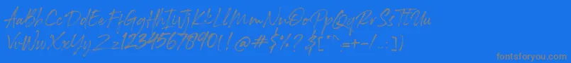 Rockness Font – Gray Fonts on Blue Background