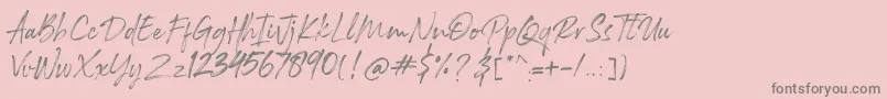 Rockness Font – Gray Fonts on Pink Background