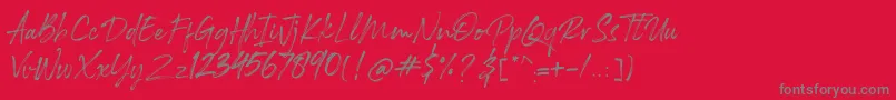 Rockness Font – Gray Fonts on Red Background