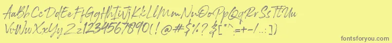 Rockness Font – Gray Fonts on Yellow Background
