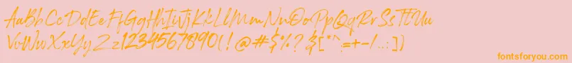 Rockness Font – Orange Fonts on Pink Background