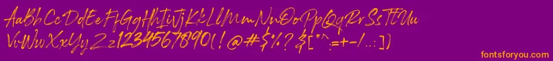 Rockness Font – Orange Fonts on Purple Background