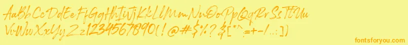 Rockness Font – Orange Fonts on Yellow Background