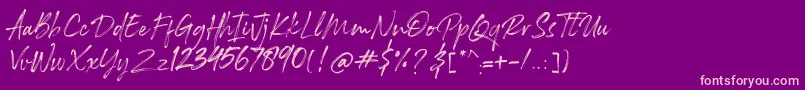 Rockness Font – Pink Fonts on Purple Background