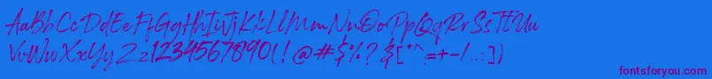 Rockness Font – Purple Fonts on Blue Background