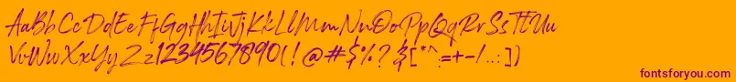 Rockness Font – Purple Fonts on Orange Background