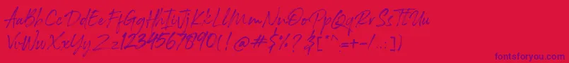Rockness Font – Purple Fonts on Red Background