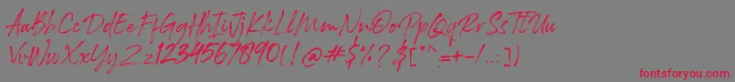 Rockness-Schriftart – Rote Schriften auf grauem Hintergrund