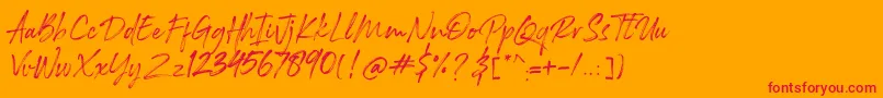 Rockness Font – Red Fonts on Orange Background