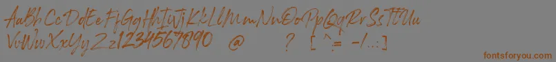 Rockness-Schriftart – Braune Schriften auf grauem Hintergrund
