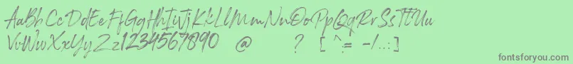 Rockness Font – Gray Fonts on Green Background