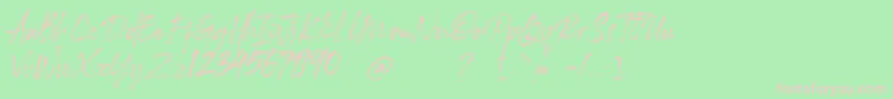 Rockness Font – Pink Fonts on Green Background
