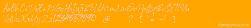 Rockness Font – Pink Fonts on Orange Background