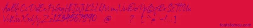 Rockness Font – Purple Fonts on Red Background