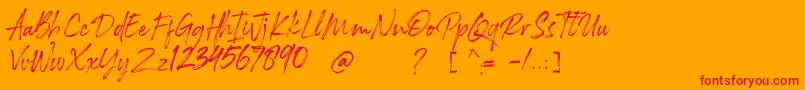 Rockness Font – Red Fonts on Orange Background
