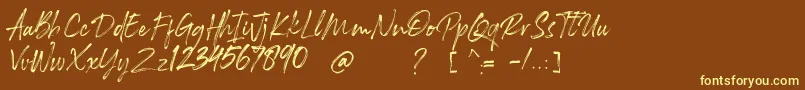Rockness Font – Yellow Fonts on Brown Background