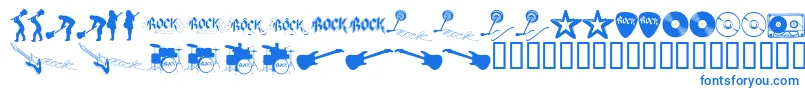 ROCKS    Font – Blue Fonts on White Background