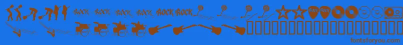 ROCKS    Font – Brown Fonts on Blue Background