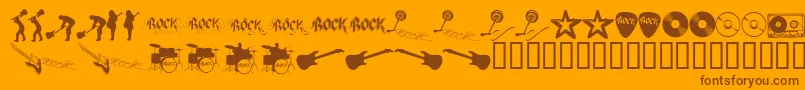 ROCKS    Font – Brown Fonts on Orange Background