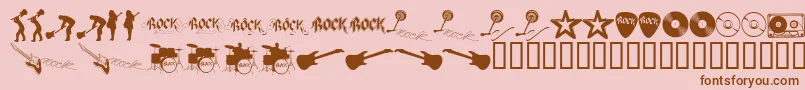 ROCKS    Font – Brown Fonts on Pink Background