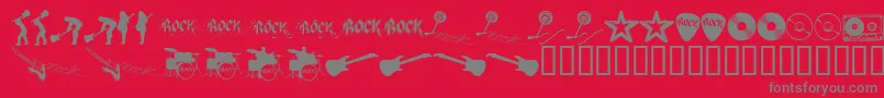 Шрифт ROCKS    – серые шрифты на красном фоне