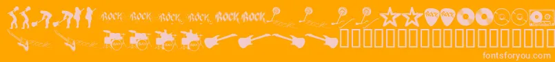 ROCKS    Font – Pink Fonts on Orange Background