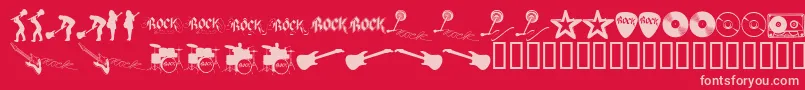 ROCKS    Font – Pink Fonts on Red Background